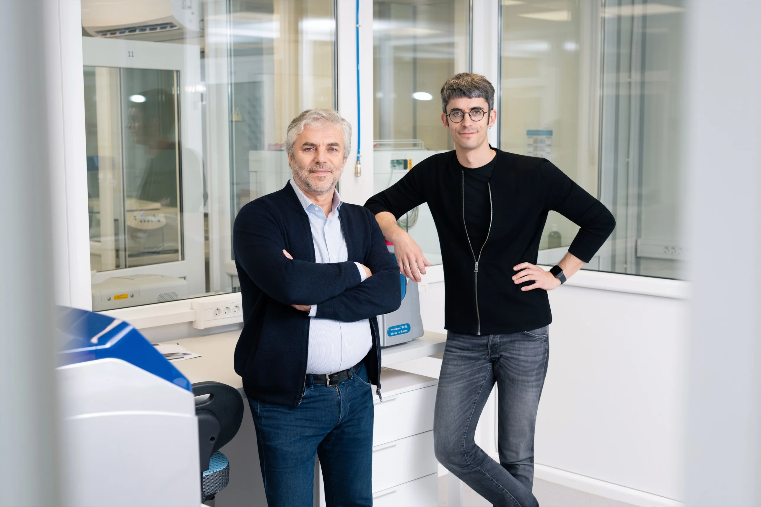 Self.co founders in the lab